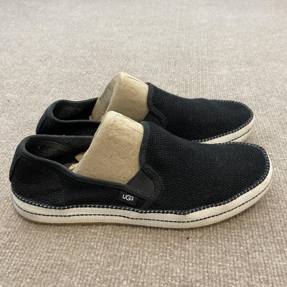 UGG Shoes Womens 8.5 Black Knit Slip On Comfort Casual Loafers Sneakers‎ 1020090